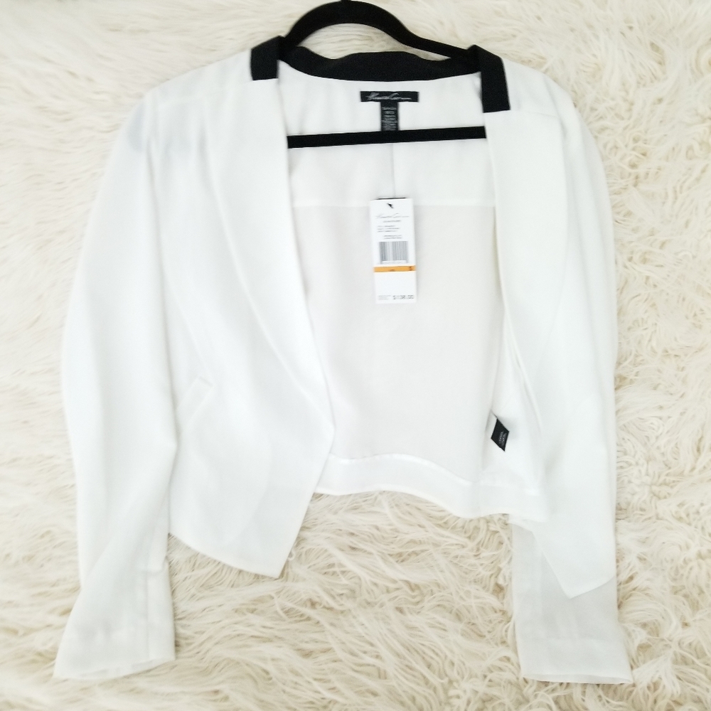 Nwt Kenneth Cole Small White Cardigan Blazer Boler